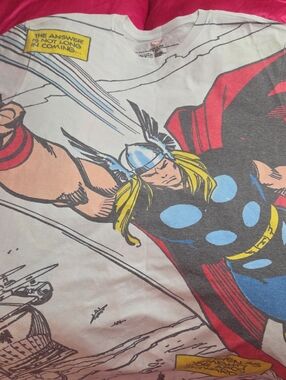 Marvel Thor Comic Panel Graphic Tee - White, Red, Blue, Yellow, Black
